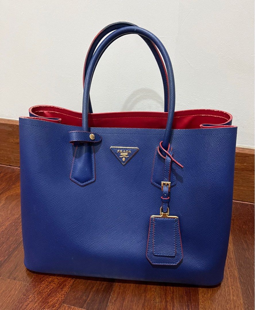 Prada Saffiano Leather Double Bag Medium Luxury Bags Wallets on Carousell