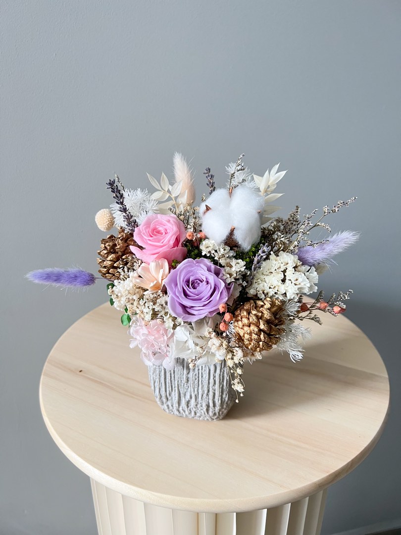 (FREE DELIVERY) Preserved Flower Arrangement Preserved Flower Bouquet
