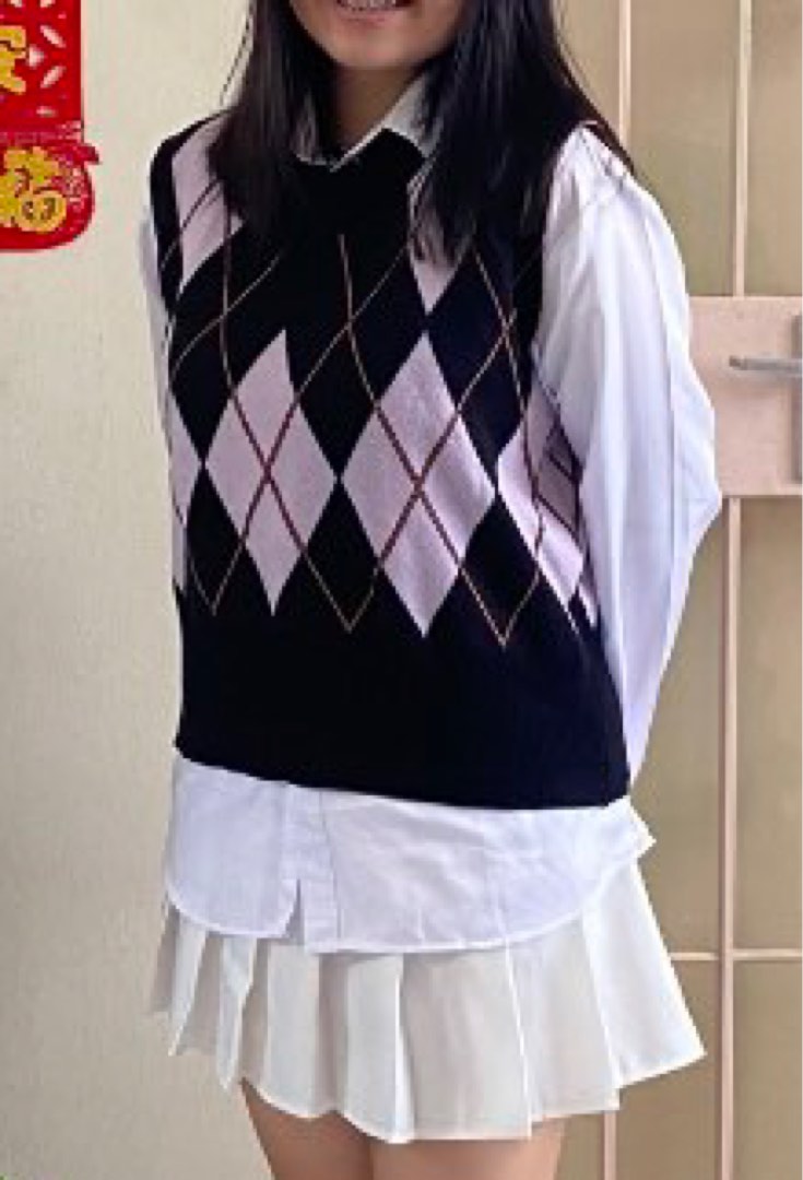 Purple argyle sweater deals vest
