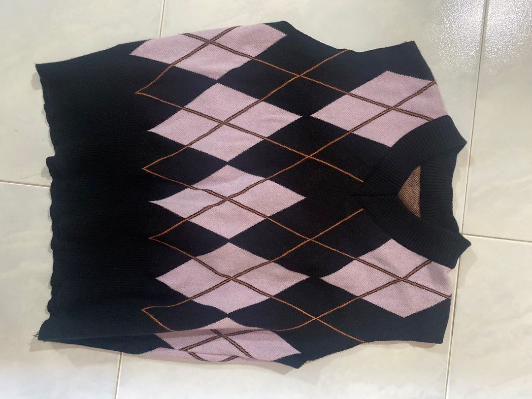 Purple argyle sweater vest store
