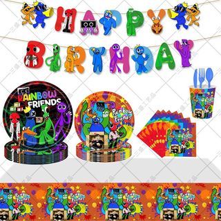 Balloons Friends Birthday Decorations Roblox Rainbow Friends Birthday  Background Rainbow Friends Party Decorations Rainbow Friends Photo Backdrop