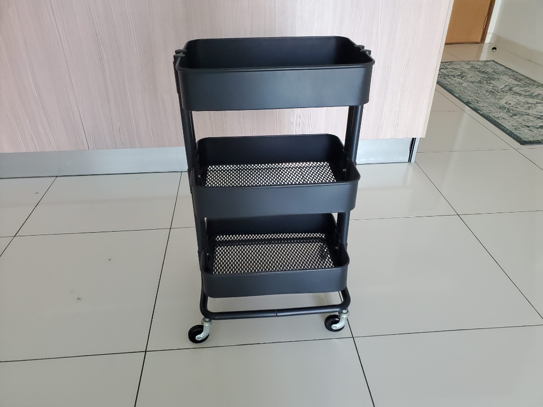 RASKOG trolley Ikea, Black, Furniture & Home Living, Home Improvement