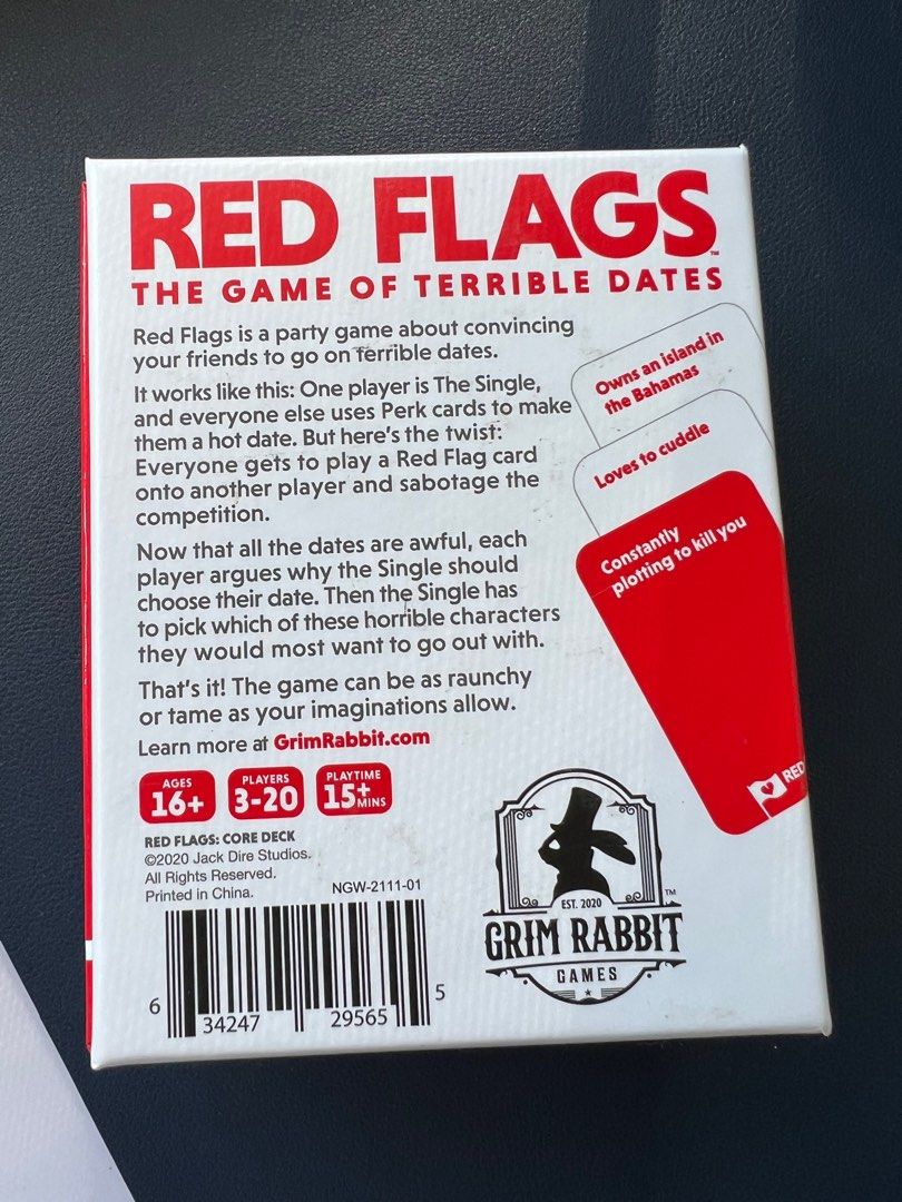 Red Flags Card Game, Hobbies & Toys, Toys & Games on Carousell