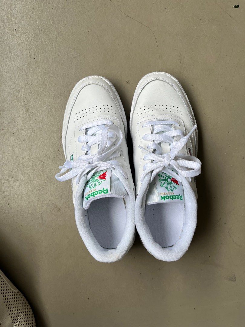 White & green club hotsell c 85 vintage sneakers