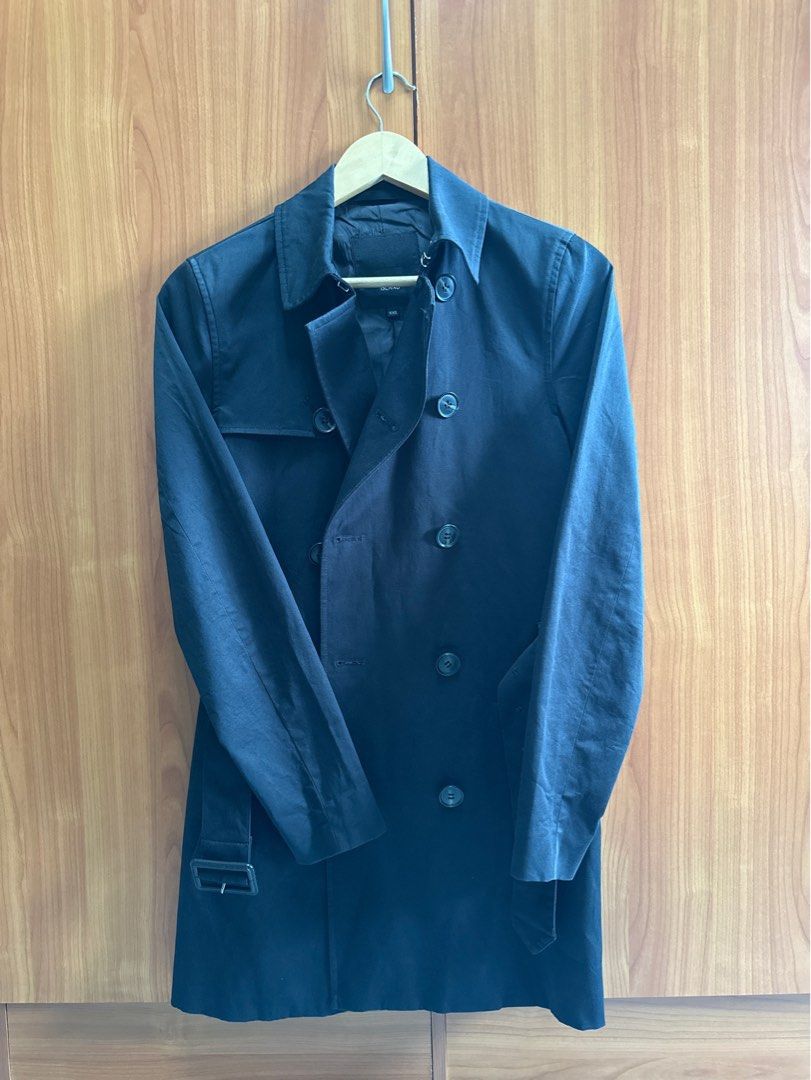 River island clearance navy trench coat
