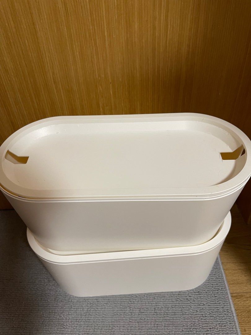 ROMMA Cable management box with lid, white (1set), Furniture & Home