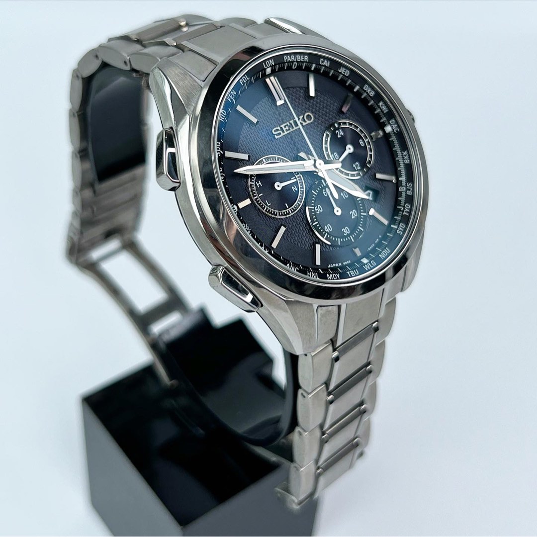 Seiko brightz solar radio on sale titanium