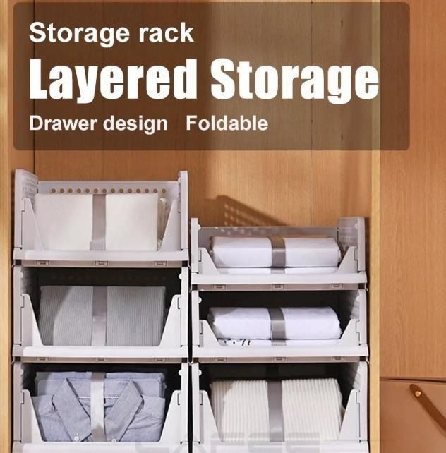 SG Ready Stock / Stackable Layered Wardrobe Storage Rack Clothes ...