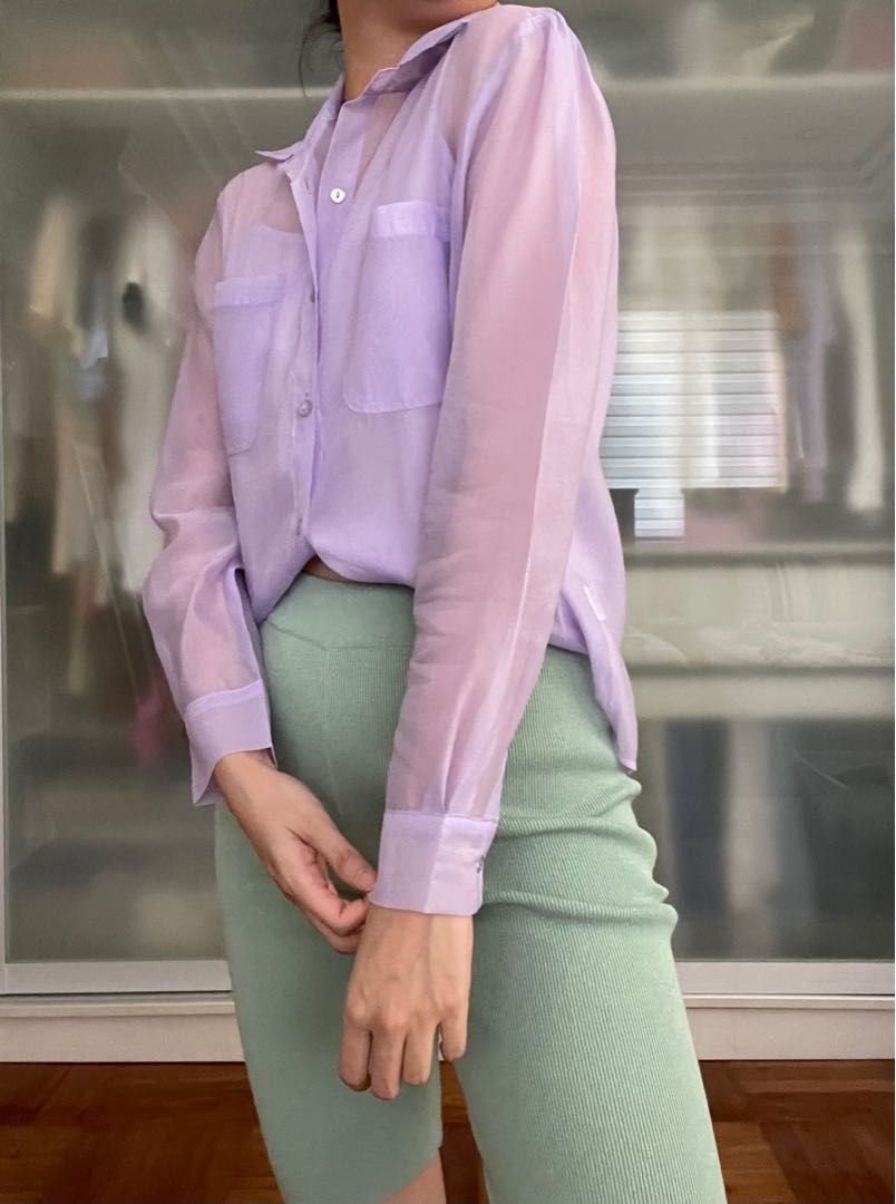 Lilac sheer top outlet