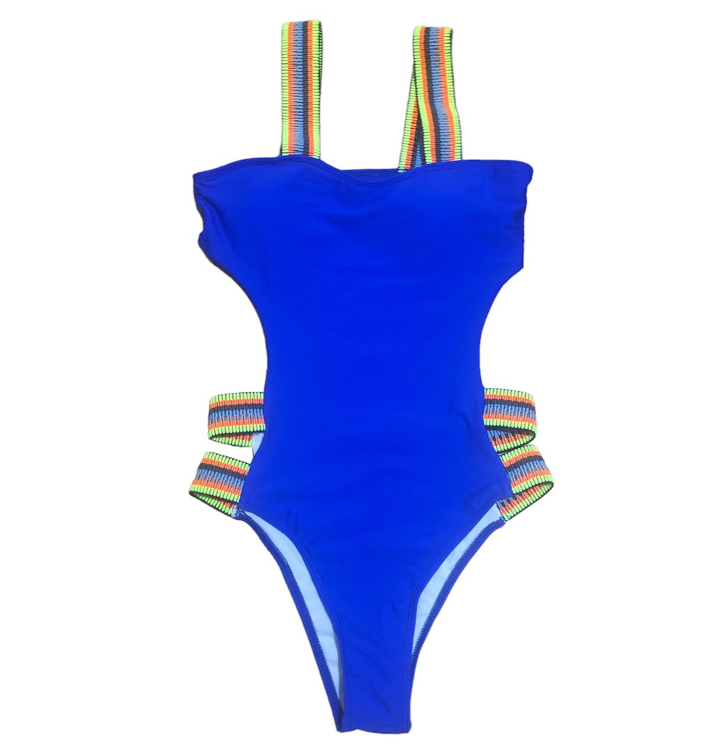 SHEIN Blue One Piece Swimsuit, Women's Fashion, Swimwear, Bikinis