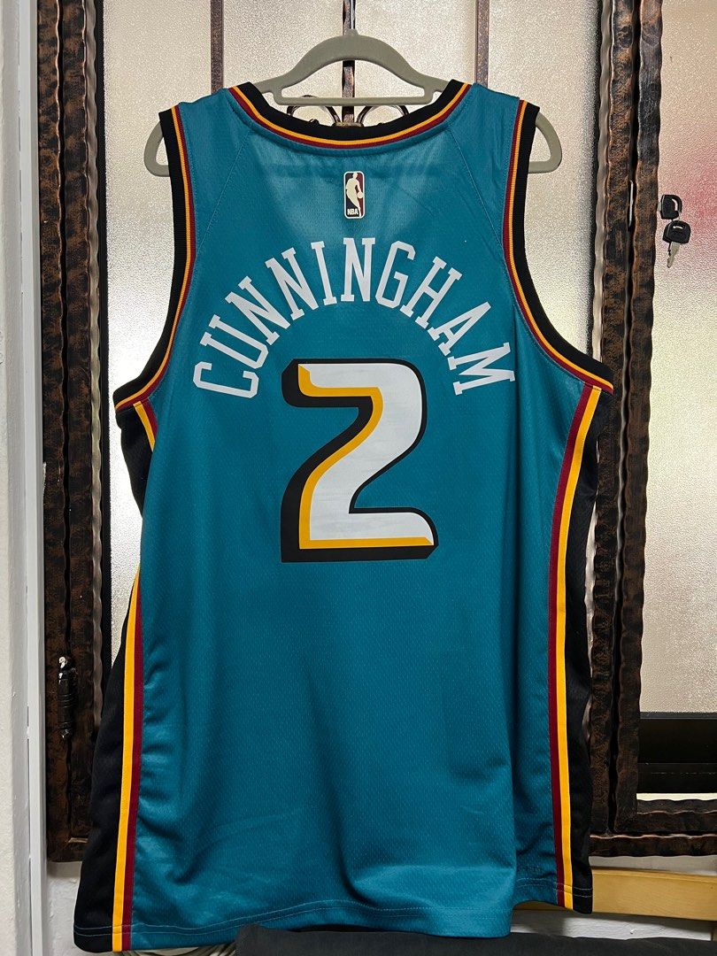 Nike Men's Detroit Pistons Cade Cunningham #2 Blue Dri-Fit Swingman Jersey, XL