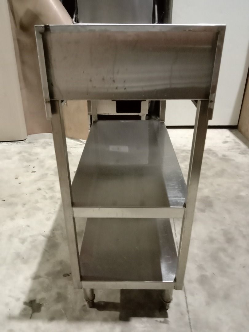 Stainless steel 3 tier work table, Furniture & Home Living, Kitchenware ...