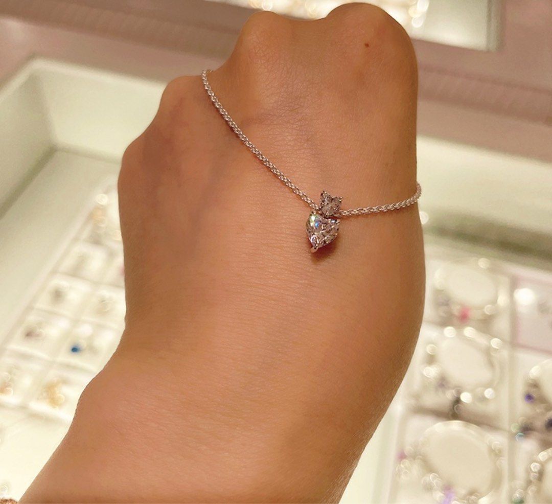 Pandora double cheap heart necklace