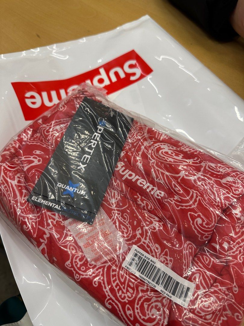 Supreme Puffer Side Bag Red Paisley – STEALPLUG KL