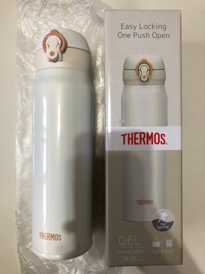 Thermos膳魔師 不鏽鋼真空保冷保溫瓶 珠光白 Jnl 602 Prw 家具及居家用品 廚具和餐具 水杯 水壺在旋轉拍賣