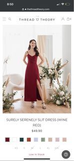 Threadtheory Surely Serenely Dress in Wine Red, XL