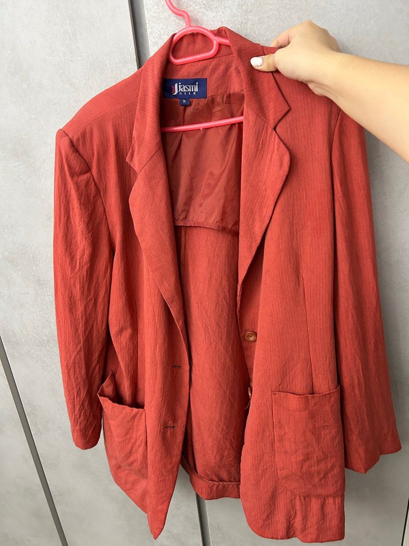 Red orange outlet blazer