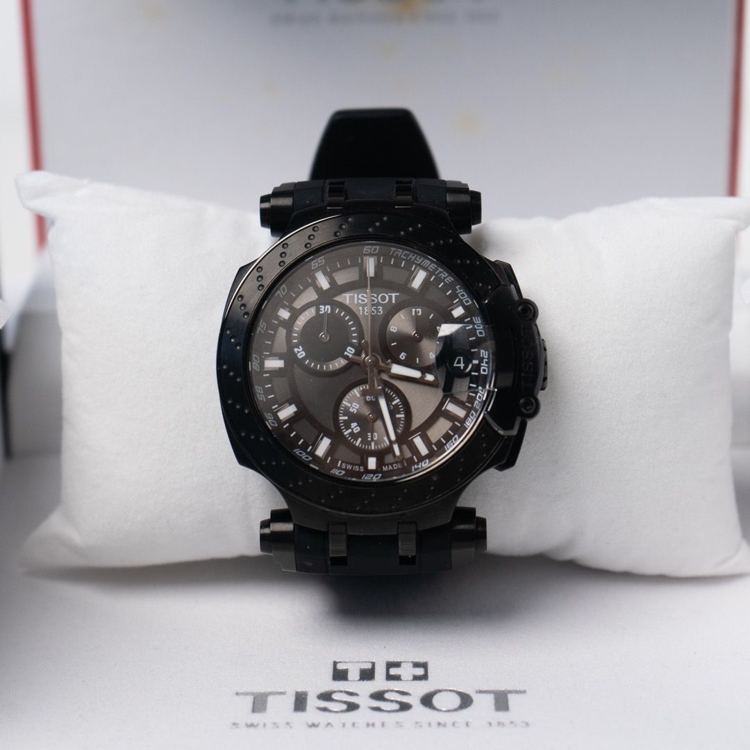 Tissot T Race Chronograph Men s Watch with Black Strap T1154173706103 Real Photo