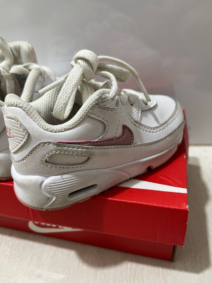 Toddler Nike white and pick shoes, Babies & Kids, Babies & Kids Fashion ...