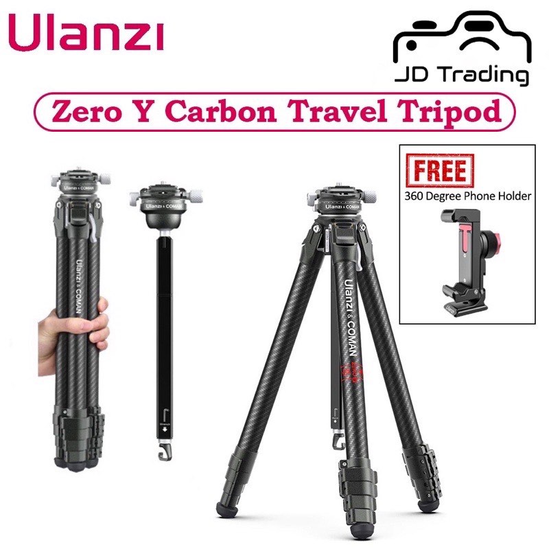 Ulanzi Coman Zero Y Lightweight Travel Tripod Full Carbon Fiber Outdoor