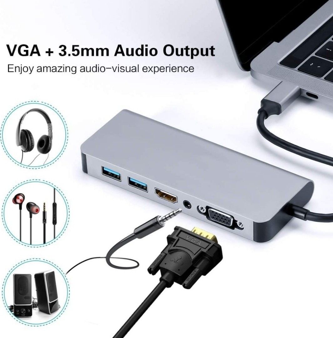 5 IN 1 USB HUB for PS5 Console,PS5 Extension USB Type C 3.1 High Speed  ​​Extender with 4 USB + 1 USB Charging Port + 1 USB C Port Converter  Splitter for Playstation 5 Dualsense 
