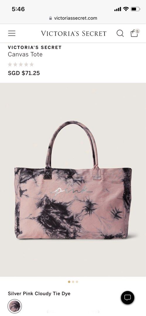 Victoria's Secret Women's Canvas Tote Bag (Silver) – Giftlix