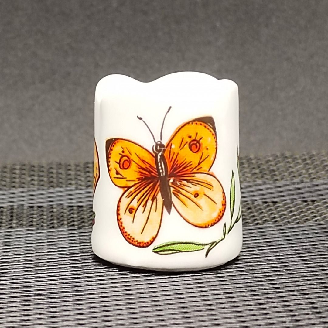 Franse brocante aardewerk mosterdpotje/ mini sauskom