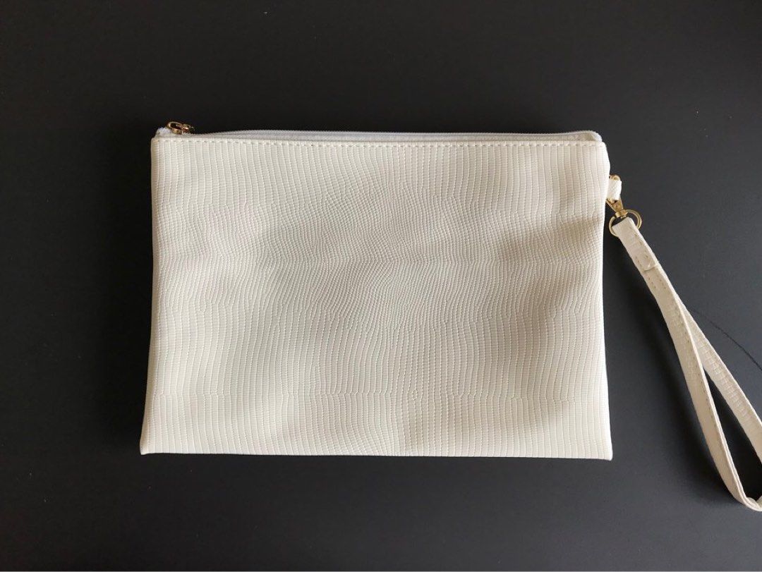 White deals envelope clutch