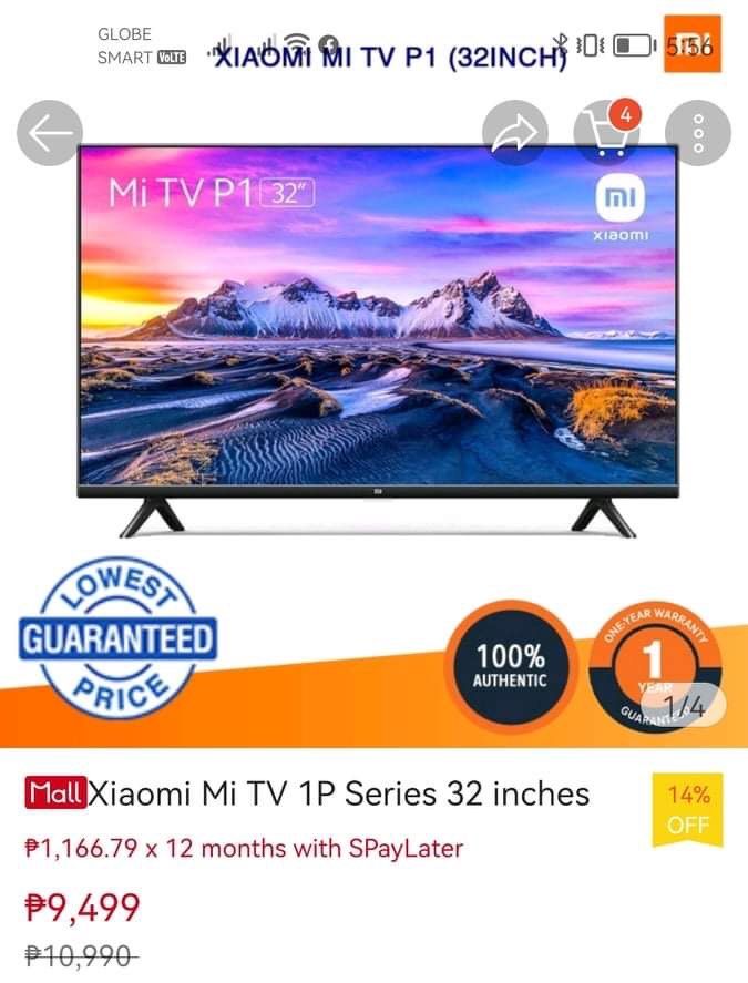 Xiaomi Mi TV (Category: TV) located in Malolos. Submitted by jestrelita (Listing ID 1201356797, Image 1). Description: Xiaomi Mi TV - P17 k for 43 inches - P8.3k for 32 inches - brand new from mall supplier.