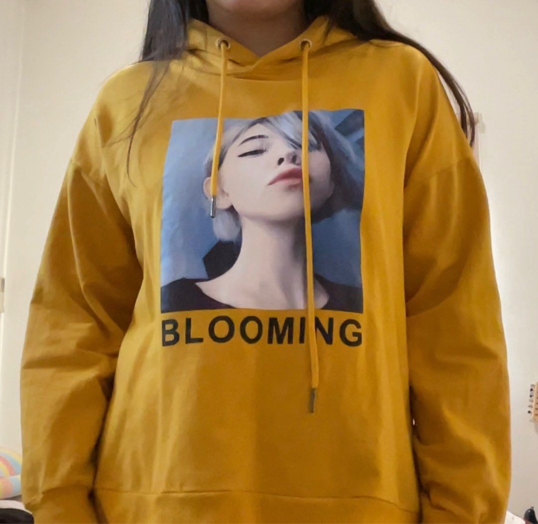 Aesthetic yellow hoodie top