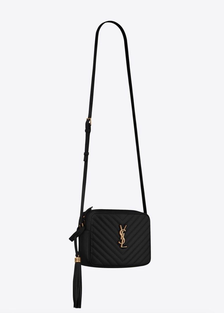 YSL SAINT LAURENT LOU CAMERA BAG IN QUILTED LEATHER BLACK, Luxury, Bags