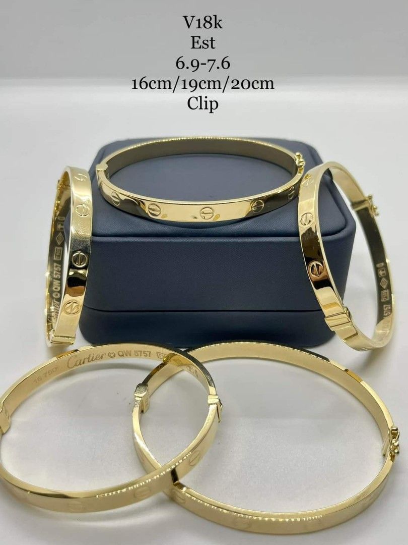 18K Saudi Gold Cartier Bangle Clip Type Women s Fashion Jewelry