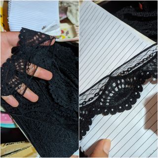 2 inches black goth ribbon lace