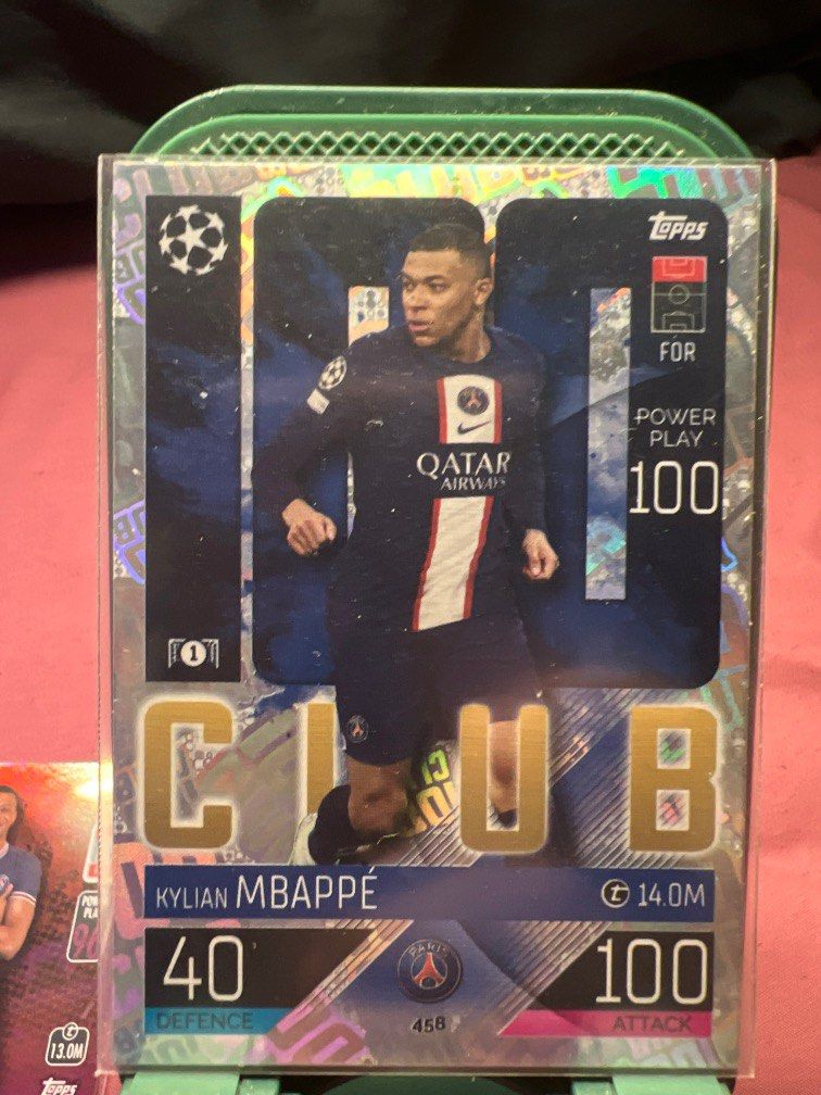 5張Panini & Topps Match Attax 法國國家隊&巴黎聖日耳門Kylian Mbappe