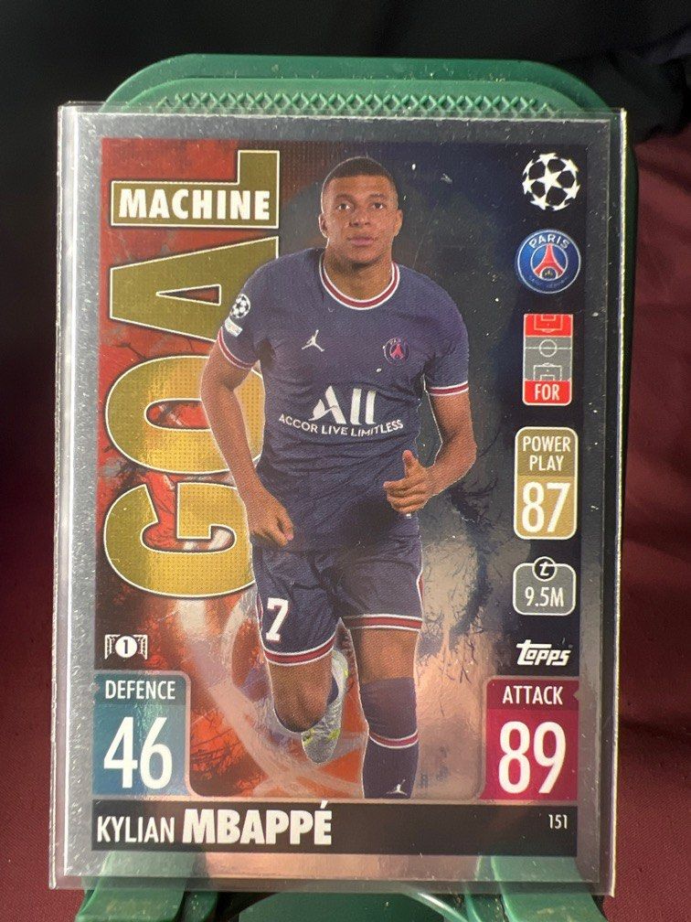 5張Panini & Topps Match Attax 法國國家隊&巴黎聖日耳門Kylian Mbappe