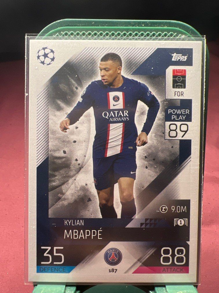 5張Panini & Topps Match Attax 法國國家隊&巴黎聖日耳門Kylian Mbappe