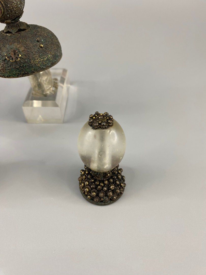 清代官帽頂水晶寶石松石飾件古董收藏拍賣玉器銅器, 興趣及遊戲, 收藏品 