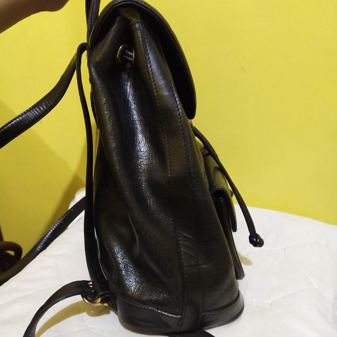 💯 original Metro city backpack black leather bag Authentic