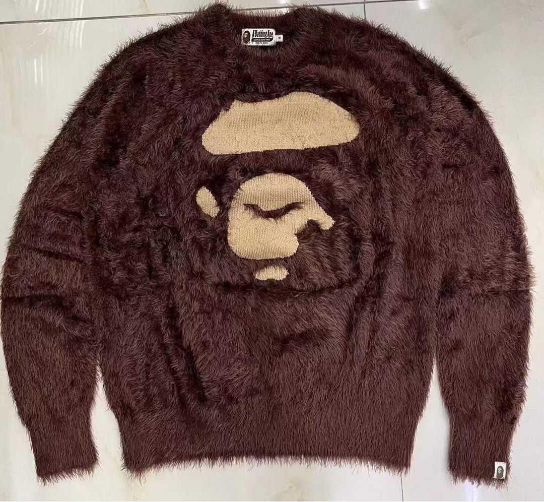 全新A BATHING APE ape face knit, 男裝, 外套及戶外衣服- Carousell