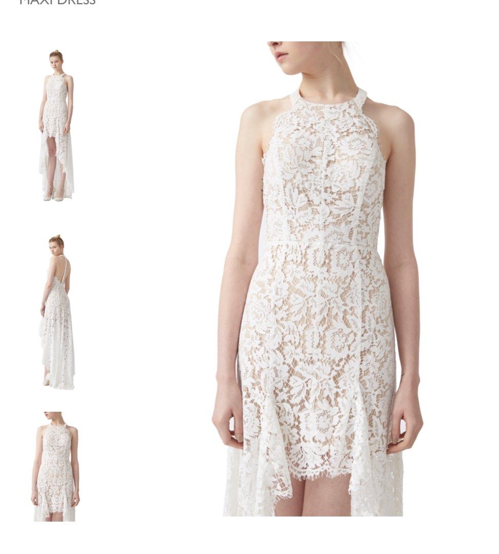 Aijek drifter lace asymmetric t back maxi dress Women s Fashion Dresses Sets Dresses on Carousell