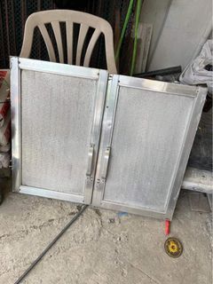 Aluminum Door with Handle Mini Cabinet Small Stainless Aluminum Door Two Doors
