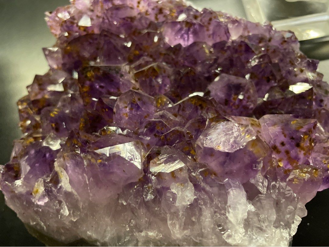 Amethyst with gold flakes goethite Women s Fashion Jewelry