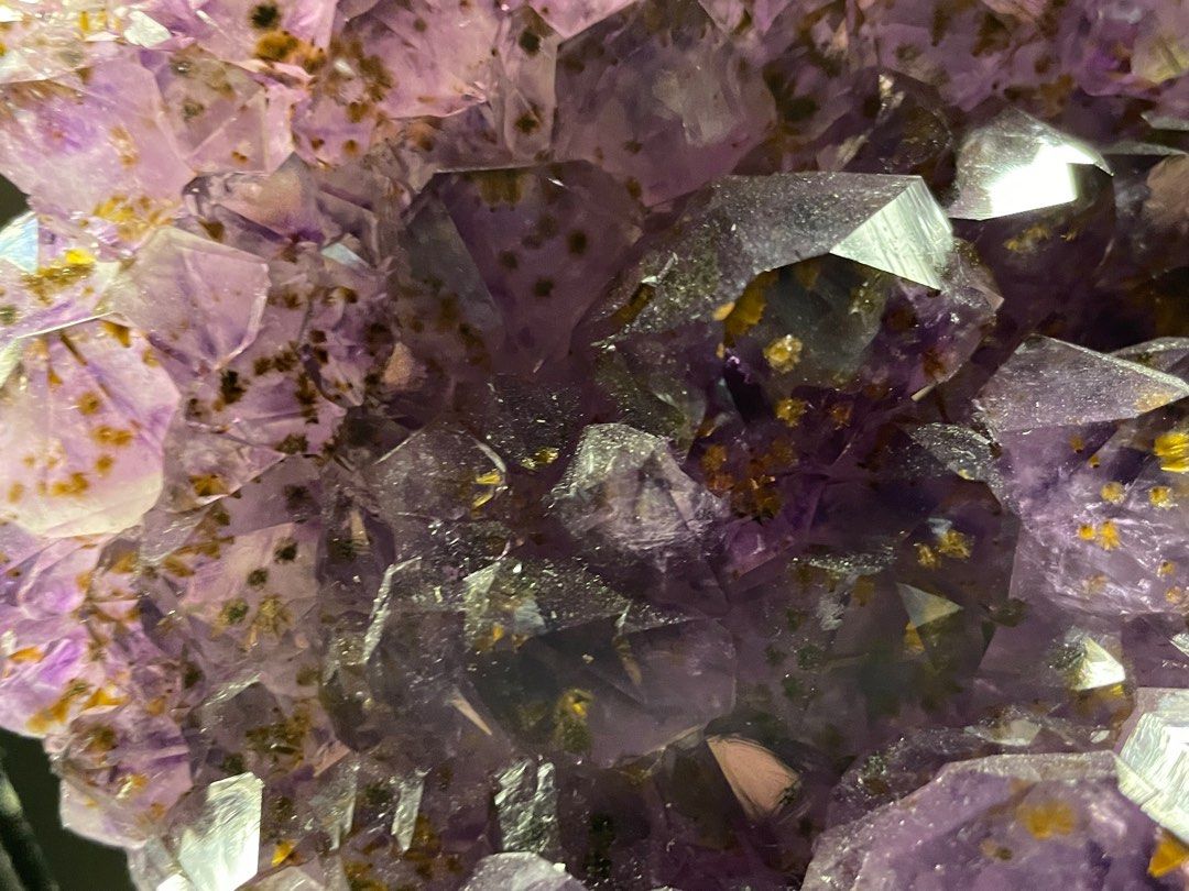 Amethyst with gold flakes goethite Women s Fashion Jewelry