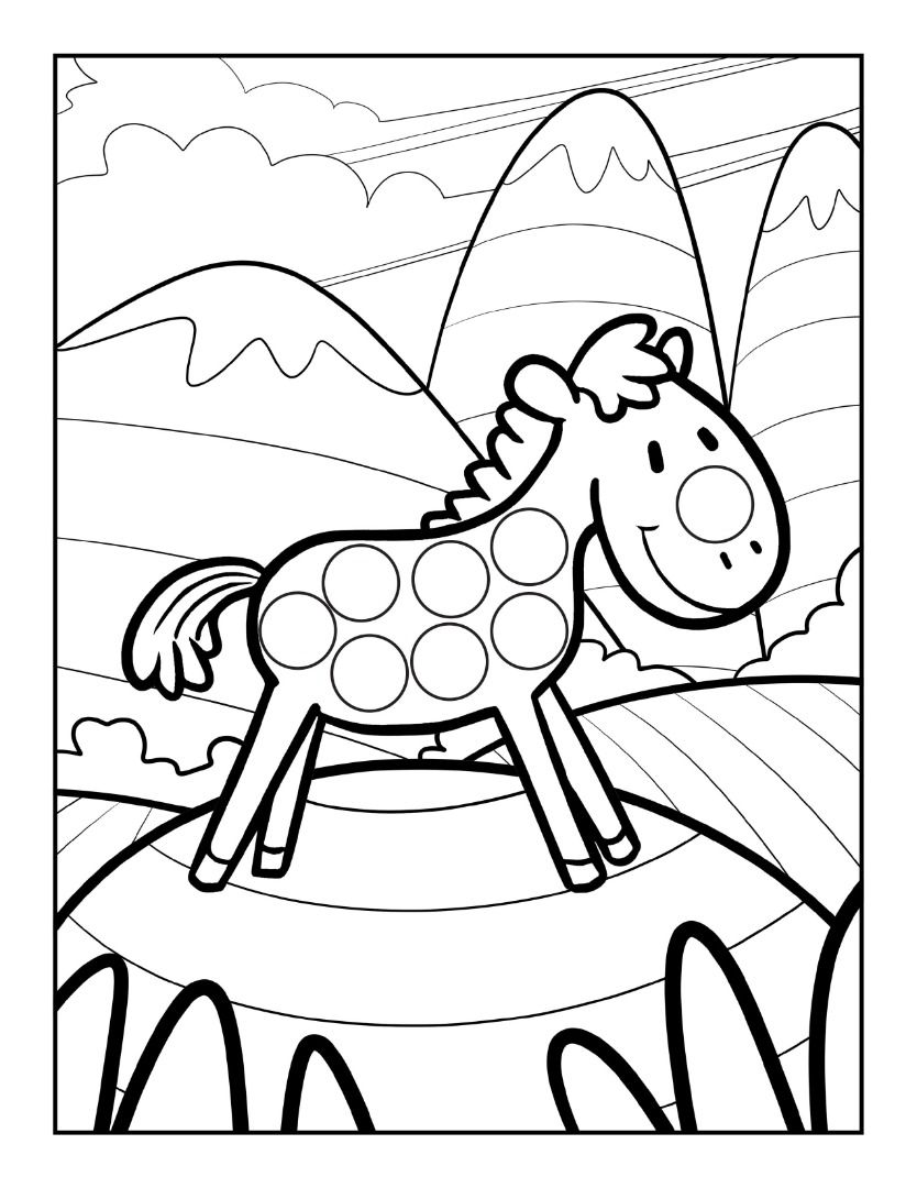 Animal dot coloring pages for kids, Hobbies & Toys, Stationary & Craft