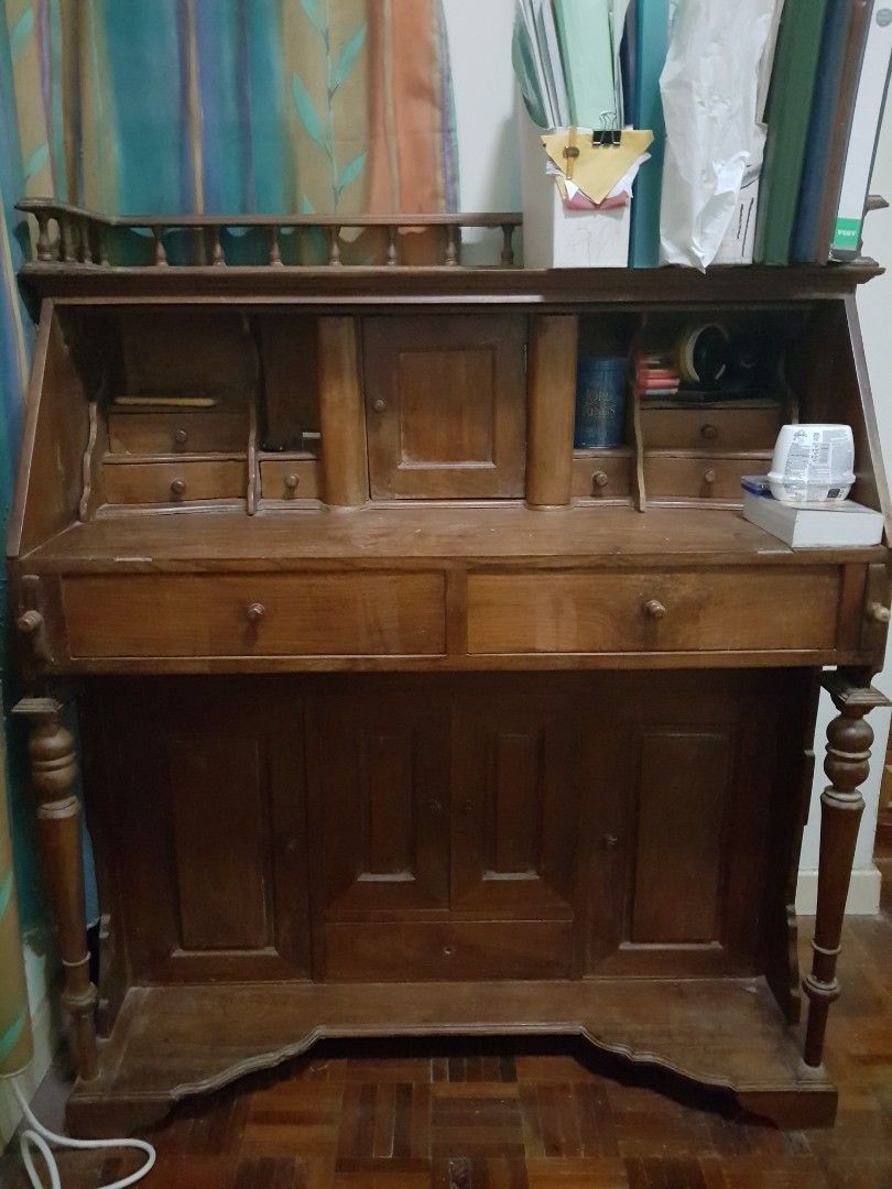 Antique Wooden Study Table, Furniture & Home Living, Furniture, Tables