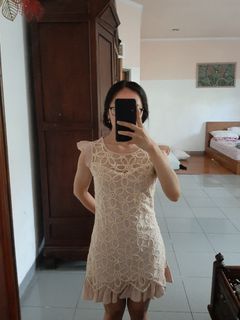 Avenue party mini dress cream