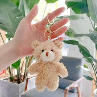 Bag Keychain, couple bear, with penguin tote bag charm