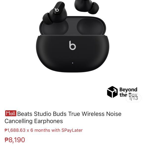 BEATS STUDIO BUDS (Black) Active Noise Cancelling & Transparency Mode