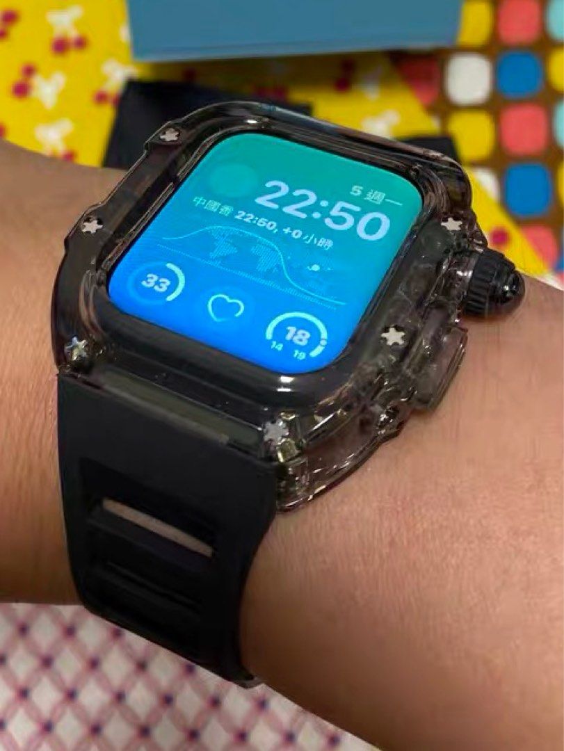 Blackout smoked Black ice age crystal case custom Apple Watch ultra 49mm series 8 7 6 5 4