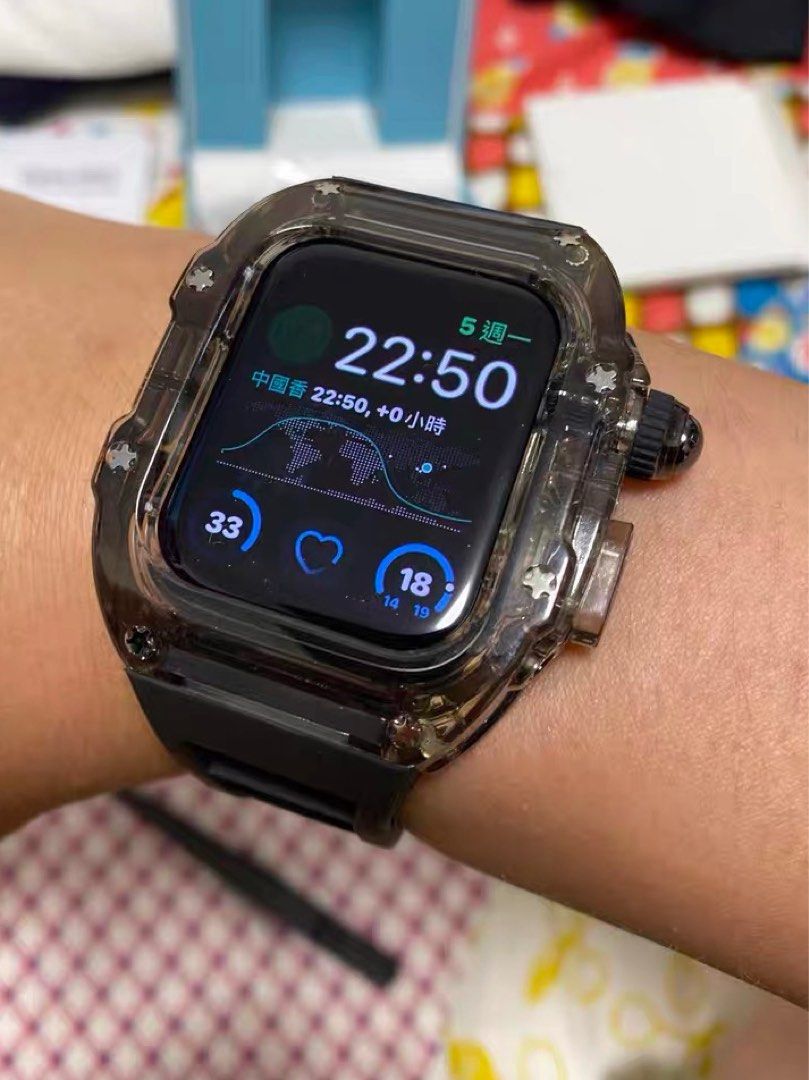 Blackout smoked Black ice age crystal case custom Apple Watch ultra 49mm series 8 7 6 5 4